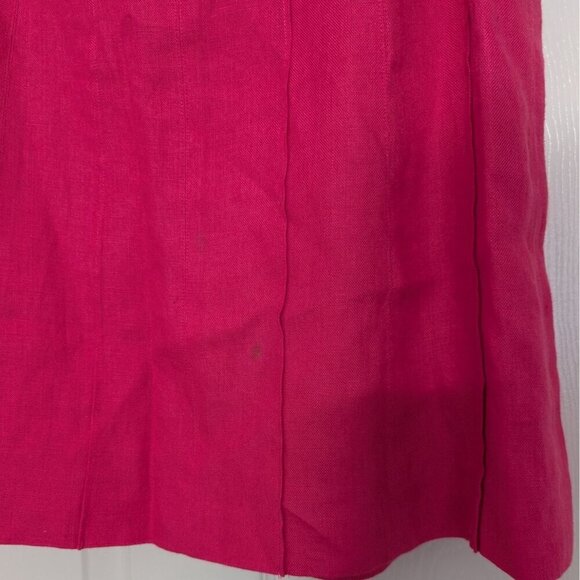Talbots Irish Linen Skirt Womens Size 14 Pink Spring Lightweight Lined Career - Picture 2 of 10